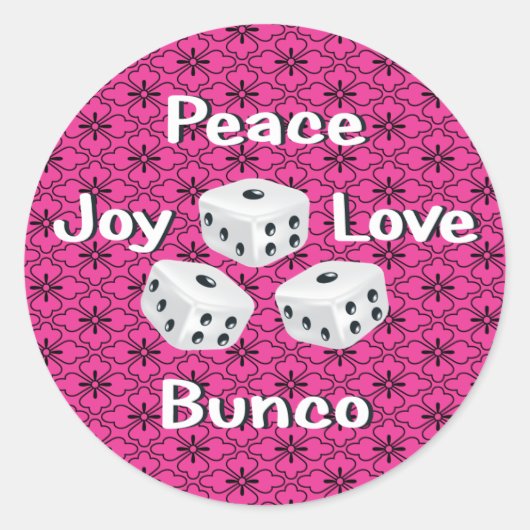 vrede, vreugde, liefde, bunco ronde sticker (Voorkant)