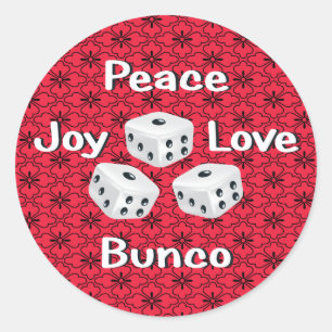 vrede, vreugde, liefde, bunco ronde sticker