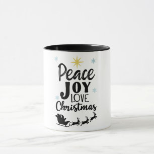 Vrede Vreugde Liefde Kerstmis   Moderne Kerstman s Mok