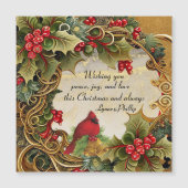 Vrede, Vreugde, Liefde Magnetische Kerstmis Kaart (Voorkant)