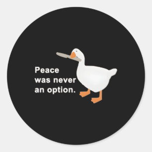 Vrede was nooit een optie ronde sticker