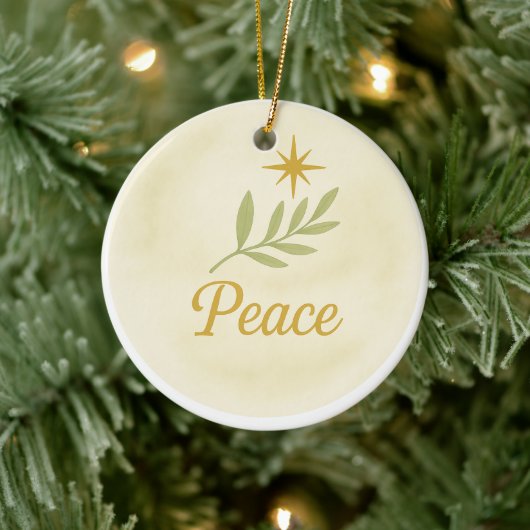 “Vrede” Watervork Kerstdier Keramisch Ornament (Boom)