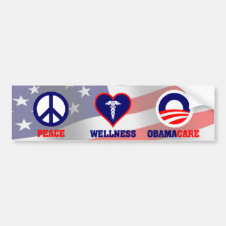 Vrede, Wellness, Obamacare Bumpersticker