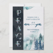 VREDE Winterbos Nieuwjaar Feestdagenkaart (Voorkant)