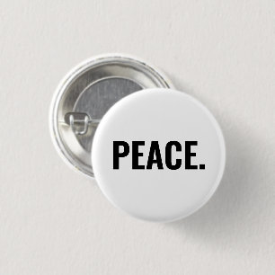 Vrede wit en zwart tekst minimalistische anti-oorl ronde button 3,2 cm
