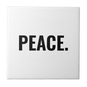 Vrede wit en zwart tekst minimalistische anti-oorl tegeltje