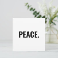 Vrede witte en zwarte tekst minimalistische kaart