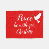 Vrede zij met u gepersonaliseerd fleece deken (Voorkant (Horizontaal))