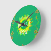 Vrede zij met u: Inspirerend groen en geel Ronde Klok (Hoek)