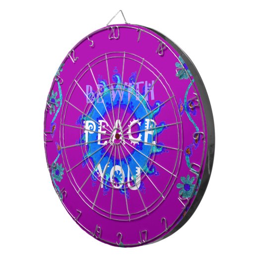 Vrede zij met u Inspirerend print Dartbord (Voorkant Rechts)