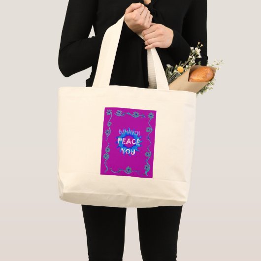 Vrede zij met u Inspirerend print Grote Tote Bag (Voorkant (product))