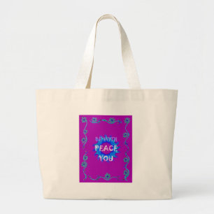Vrede zij met u Inspirerend print Grote Tote Bag