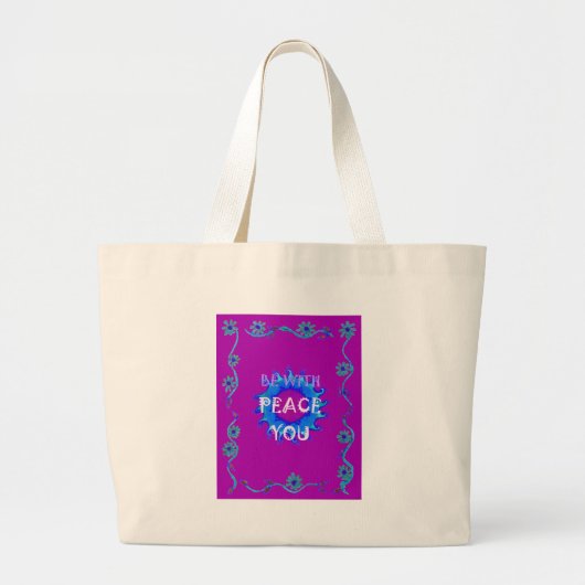 Vrede zij met u Inspirerend print Grote Tote Bag (Voorkant)