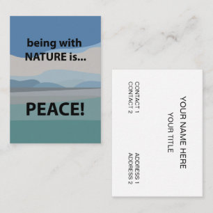 Vrede zijn met Natuur is vredesreizen Visitekaartje