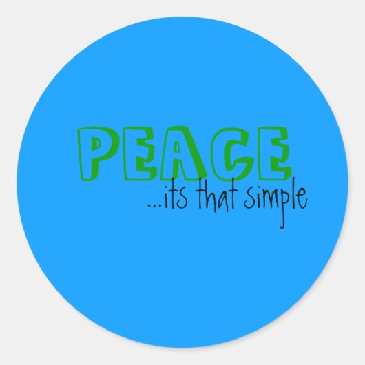 VREDE, ...zo eenvoudig is het Ronde Sticker (Voorkant)