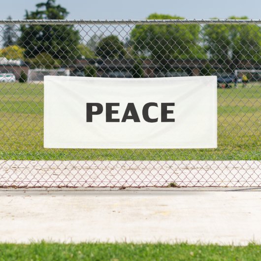 Vrede zwart-wit modern spandoek (Insitu)