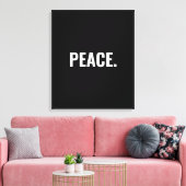 Vrede zwart-wit tekst minimalistische anti-oorlog canvas afdruk (Insitu (Woonkamer))
