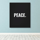 Vrede zwart-wit tekst minimalistische anti-oorlog canvas afdruk (Insitu (Houten vloer))