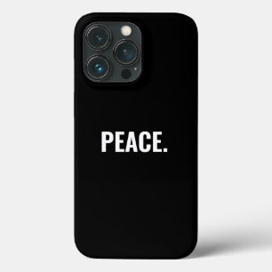 Vrede zwart-wit tekst minimalistische anti-oorlog iPhone 13 pro hoesje