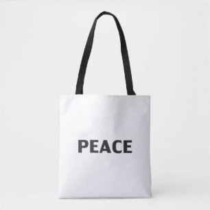 "Vrede" zwarte witte Canvas tas