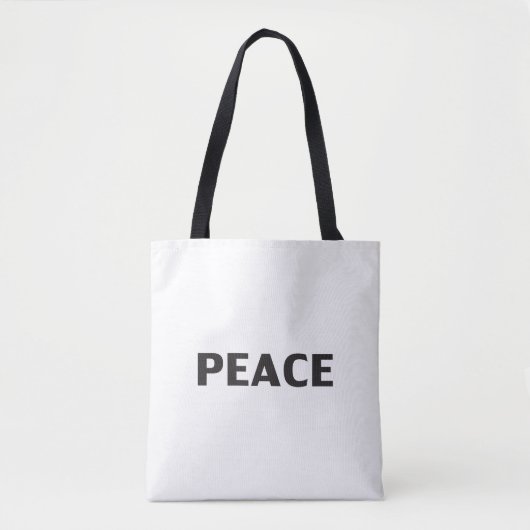 "Vrede" zwarte witte Canvas tas (Voorkant)