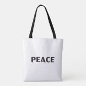 "Vrede" zwarte witte Canvas tas (Achterkant)