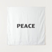 Vrede zwarte witte moderne typografie eenvoudig wandkleed (Voorkant)