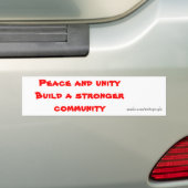 vredebumpersticker bumpersticker (Op auto)