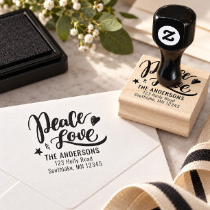 Vredes Liefde Borstel Schrift Vakantie Retouradres Rubberstempel