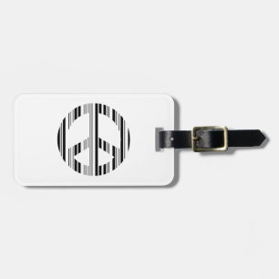VREDES TEKEN BAR CODE Hippie Barcode Patroon Ontwe Bagagelabel