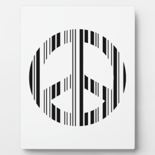 VREDES TEKEN BAR CODE Hippie Barcode Patroon Ontwe Fotoplaat