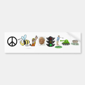 vredesbij "hé" paal licht bestuurder tank ooi bumpersticker