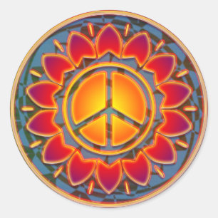 VREDESBLOEM RONDE STICKER