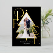 Vredesboom ECHT FOIL Moderne Kerst Foto Kaart (Staand Voorkant)