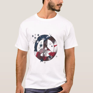 Vredesbord Amerikaanse vlag T-shirt