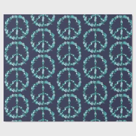 Vredesbord, blauw cadeaupapier (Vlak)