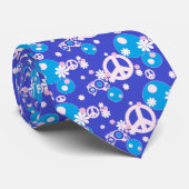 vredesbord blauwe boho mannen stropdas (Opgerold)