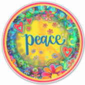 Vredesbord  bloemengele inspiratie sticker (Voorkant)