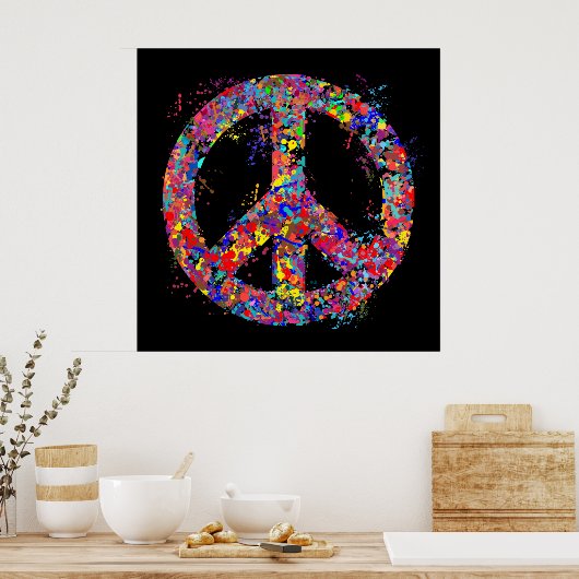 Vredesbord, Drip Art Poster (Keuken)