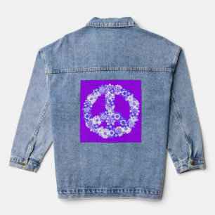 Vredesbord in Paarse en witte Denim Jacket
