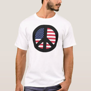 Vredesbord met Amerikaanse vlag T-shirt