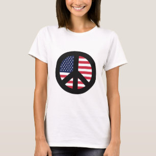 Vredesbord met Amerikaanse vlag T-shirt