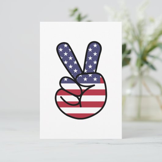 Vredesbord met sterren en strepen informatiekaartje (Staand voorkant)