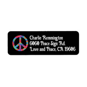 Vredesbord Retouradres Labels Rainbow Hippy