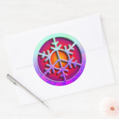 Vredesbord Sneeuwvlok Ronde Sticker (Envelop)