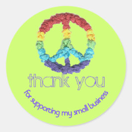 Vredesbord voor kleine bedrijven ronde sticker