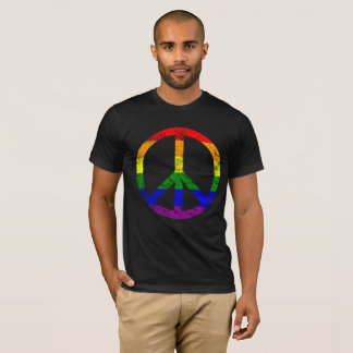 Vredesbord voor regenboog met zeer koude druk t-shirt