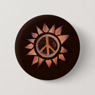 Vredesbord Zonneschijn Zonnig Vredig Ronde Button 5,7 Cm