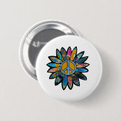 Vredesbordbloem Ronde Button 5,7 Cm (Voorkant /achterkant)