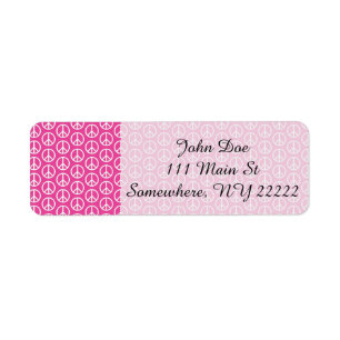 Vredesborden op Bright Pink Etiket